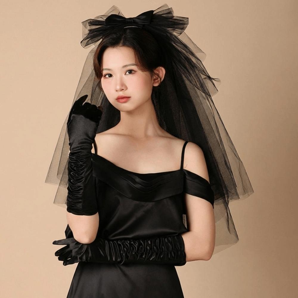 Korean Style Women Wrinkle Gloves Elasticity Bridal Gloves Temperament Arm Warmer Girl