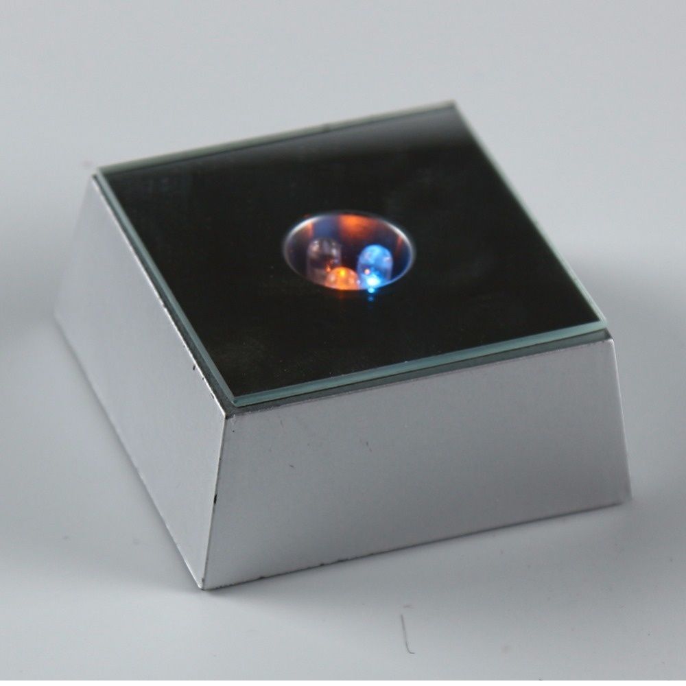 Portable Durable Colorful Changing Figurine 3 LED Light Base Crystal Home Decor Display Base Stand