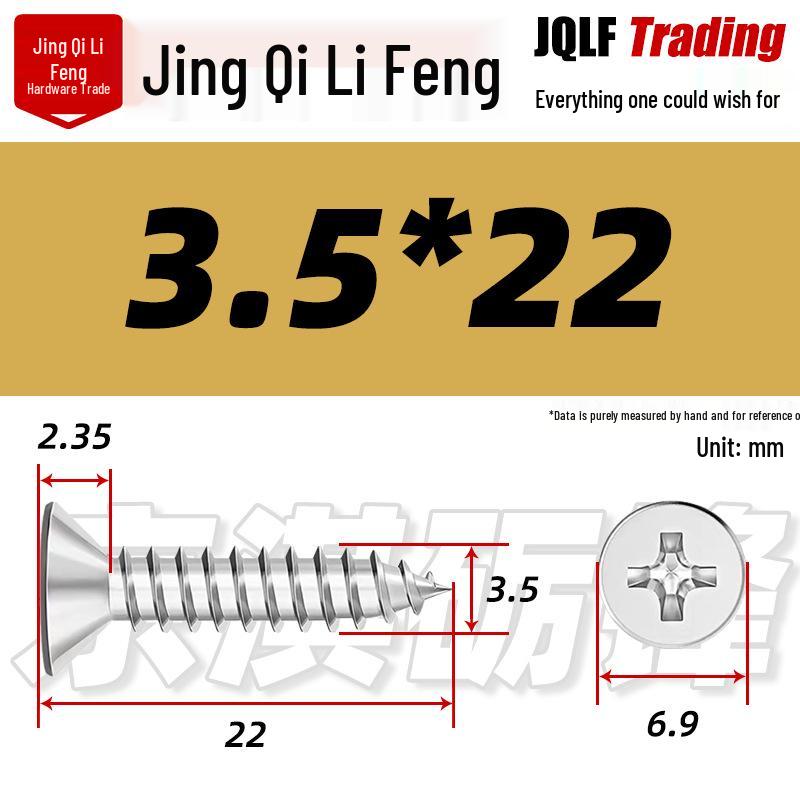 304 Stainless Steel Countersunk Self-Tapping Screw for Furniture & Outdoor Construction (GB/T 846)