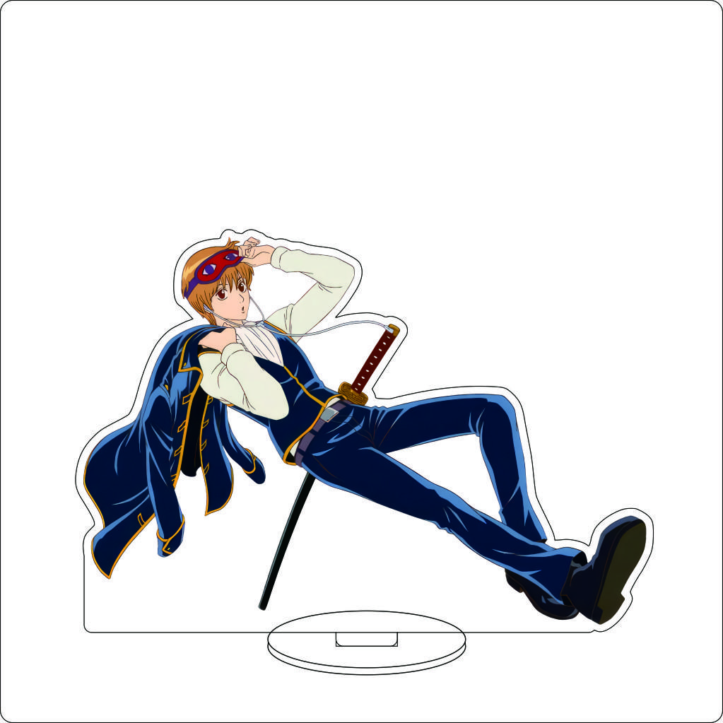 16CM Anime Gintama Cosplay Acrylic Stand Ornaments Kagura Kondou Isao Katsura Kotarou Sakata Gintoki Figure Stand Gifts