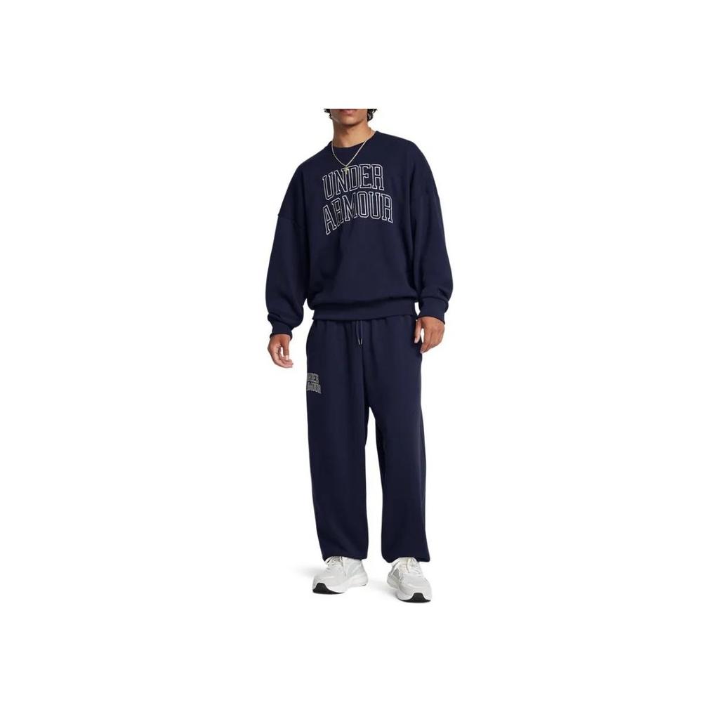 Under Armour Letter Logo Mid Waist Loose Fit Drawstring Casual Pants Men Pants Blue 1386551-410