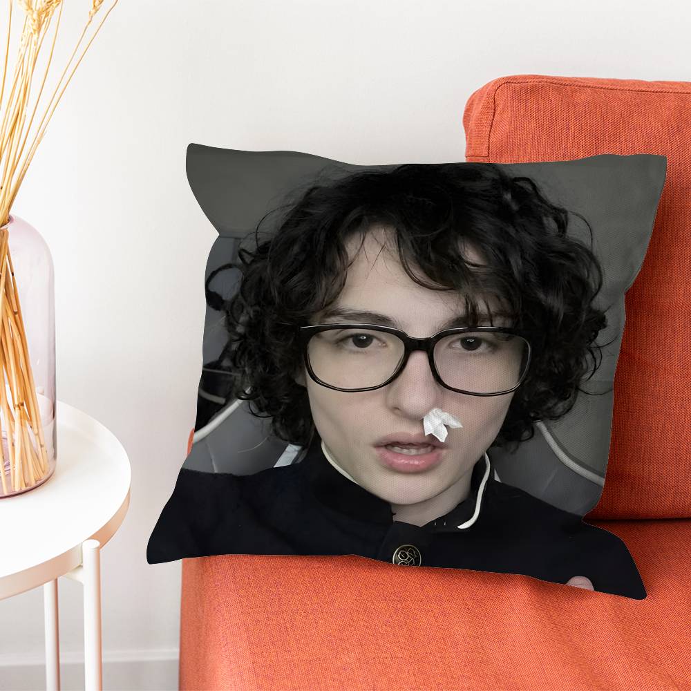 FFinn Wolfhard Mike Stranger Pillow Case Plush Fabric Soft DoubleSided Printed Sofa Warm Winter Home Gift Cushion Cover