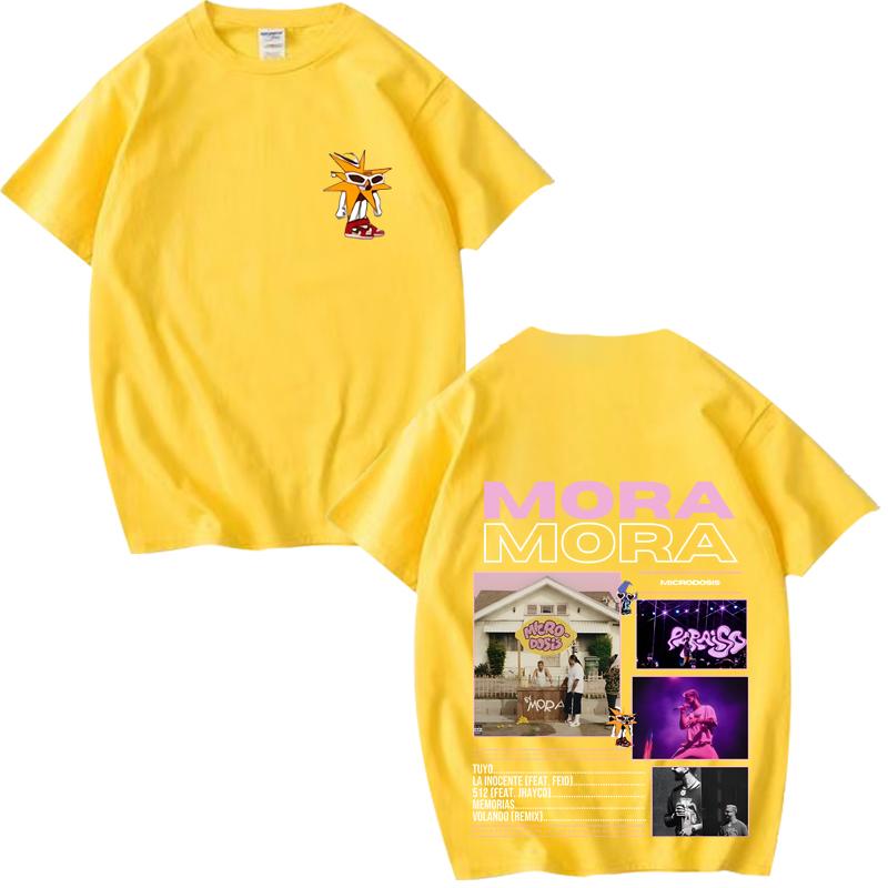 Rapper MORA MICRODOSIS Tour Album  Graphic T Shirt men women Oversized 100% Cotton Summer top Unisex plus sizetops
