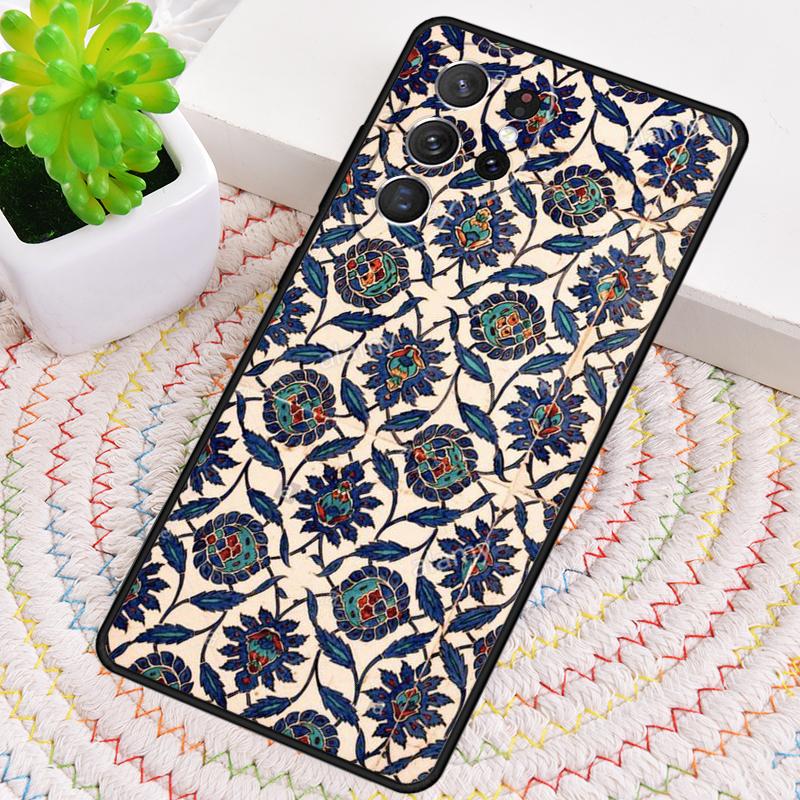 Moroccan Mosai Tile Pattern Silicone Phone Case For Samsung Galaxy Note 10 Pro S26 S25 S24 S23 S22 S21 Plus S25Ultra Capa Cover