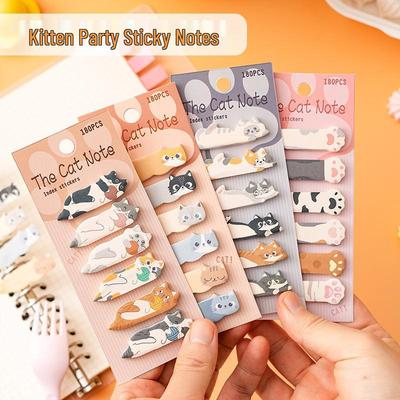 Cartoon Katze Haftnotizen: Niedliche Registerlaschen & Memo-Sticker für DIY-Journals