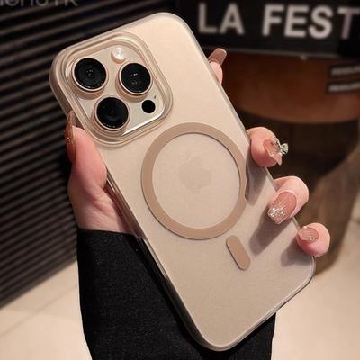 Matte Magnetic Wireless Charge Phone Case For iPhone 16 15 14 13 12 11 Pro Max Plus For Magsafe Shockproof Hard PC Clear Cover
