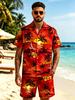 Men's Hawaiian Palm Tree 3D Print Summer Short Sleeve Shirt
