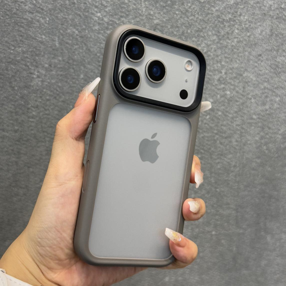 

Orange Shield Matte Transparent Phone Case For iPhone 17 Pro Max 17 Pro 17 New Metal Buttons Skin Feel Shockproof Cover iPhone17