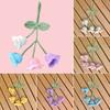 Keychain Pendant Tulip Flower Design Handwoven Yarn Crochet Key Chain Adjustable Rearview Mirror Hanging Car Decoration
