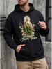 Men's Hooded Sweatshirt St. Jude Thaddeus Floral Design, Outdoor Daily Activity Apparel, Unisex Hooded Sweatshirt, Casual Loose Fit, Fashionable Stree