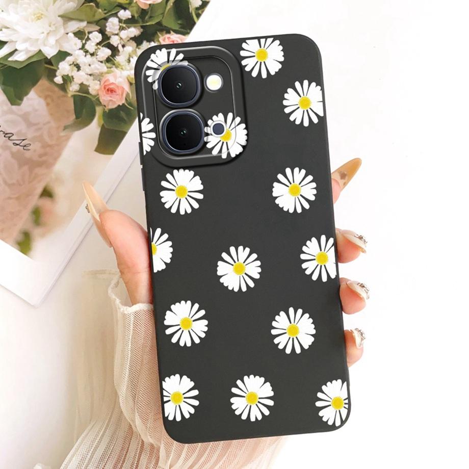 Für Vivo Y31D 4G V2543 Vivo Y51 Pro 5G IQOO Z11X Y500i Handyhülle Florales Mondnacht Schleifenmuster Funda Weiche Matte Silikonhülle