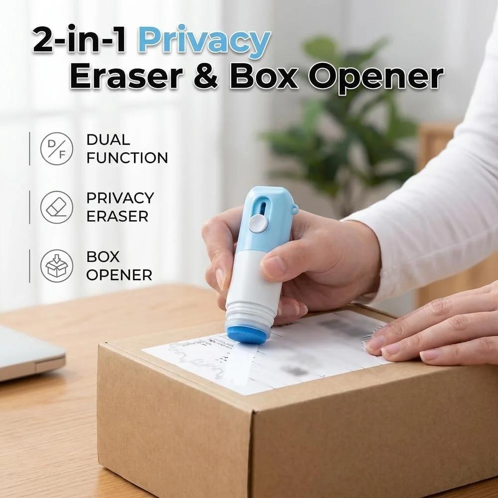2-in-1 Kartonmesser Thermopapier-Radierer, 2026 Neuer wasserbasierter Thermopapier-Radierstift mit Auspackmesser