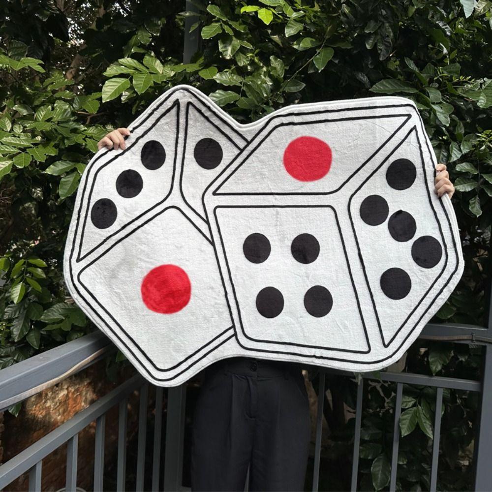 Dice Shaped Imitation Cashmere Carpet Anti-slip Floor Rug Entrance Carpet Floor Mat  Bedroom
