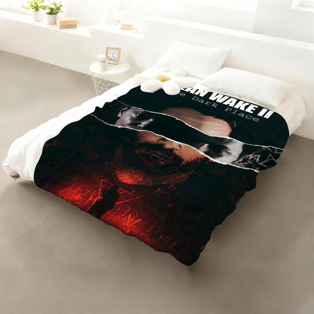 Spiel Alan Wake Kuscheldecke Flanell-Kuscheldecke: Weiches, kinderfreundliches, warmes, antistatisches, waschbares Ganzjahres-Schlafsofa für Zuhause