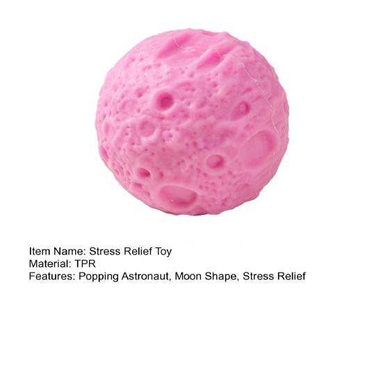Popping Astronaut Moon Squeeze Toy Stress Relief Popping Spaceman Moon Toy Anti-Anxiety Stress Ball Portable Students Office Worker Desk Toy