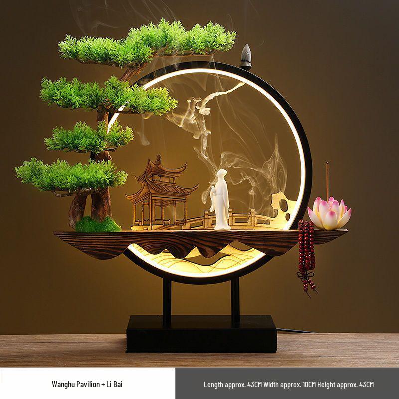 Chinese Style Backflow Incense Burner - Pine Design for Home & Office Décor