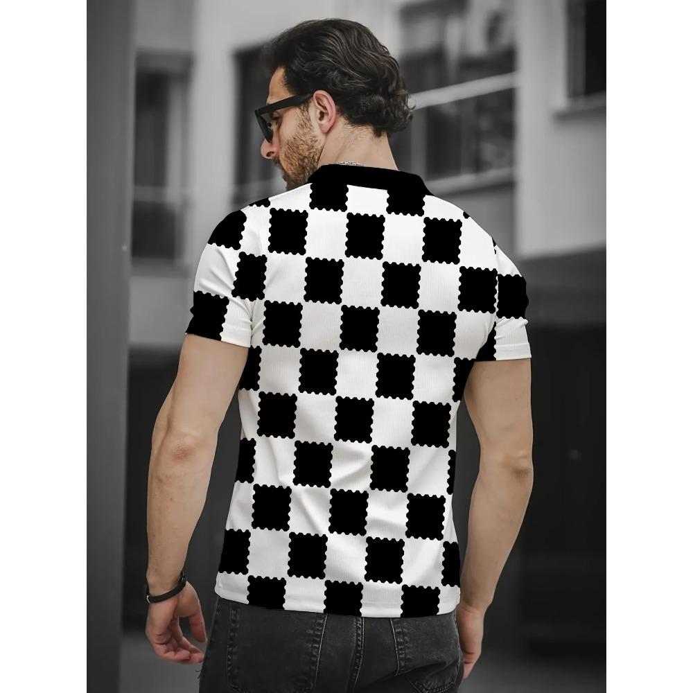 Das neue Sommer-POLO-Shirt für Herren 2026 zeichnet sich durch einen lässigen, modischen und bequemen 3D-Karomusterdruck aus