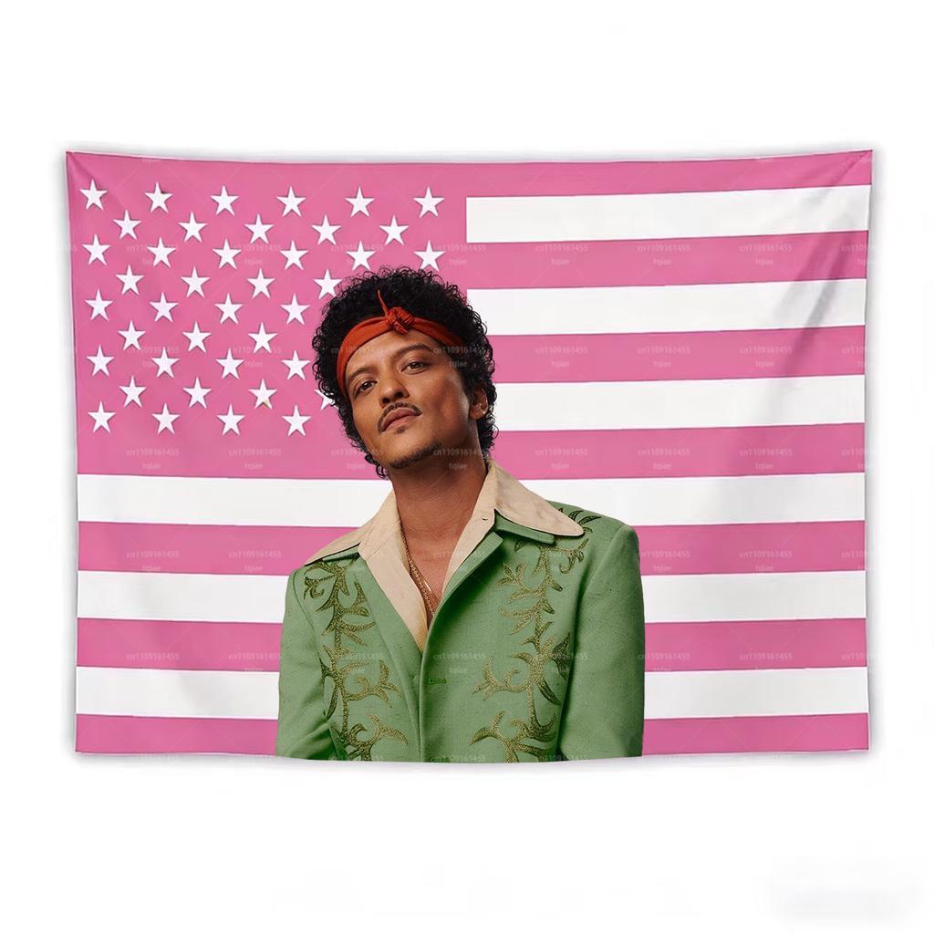 1pc BBruno MMars American Flag Tapestry Humorous Bedroom Restaurant Bar Party Wall Decor