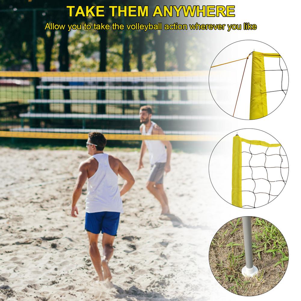 Outdoor Beach Volleyball Net Combo Set Easy Set Up Volleyball Net For Outdoor Indoor Garden Backyard Training Sport Adult Kids