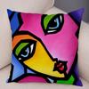 Abstract Painting Cushion Cover Decoration Nordic Style Colorful Cartoon Girl Pillowcase Sofa Home