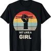 Retro Hit Like a Girl Schlagzeuger T-Shirt Schlagzeuger Geschenk Schlagzeugstöcke T-Shirt