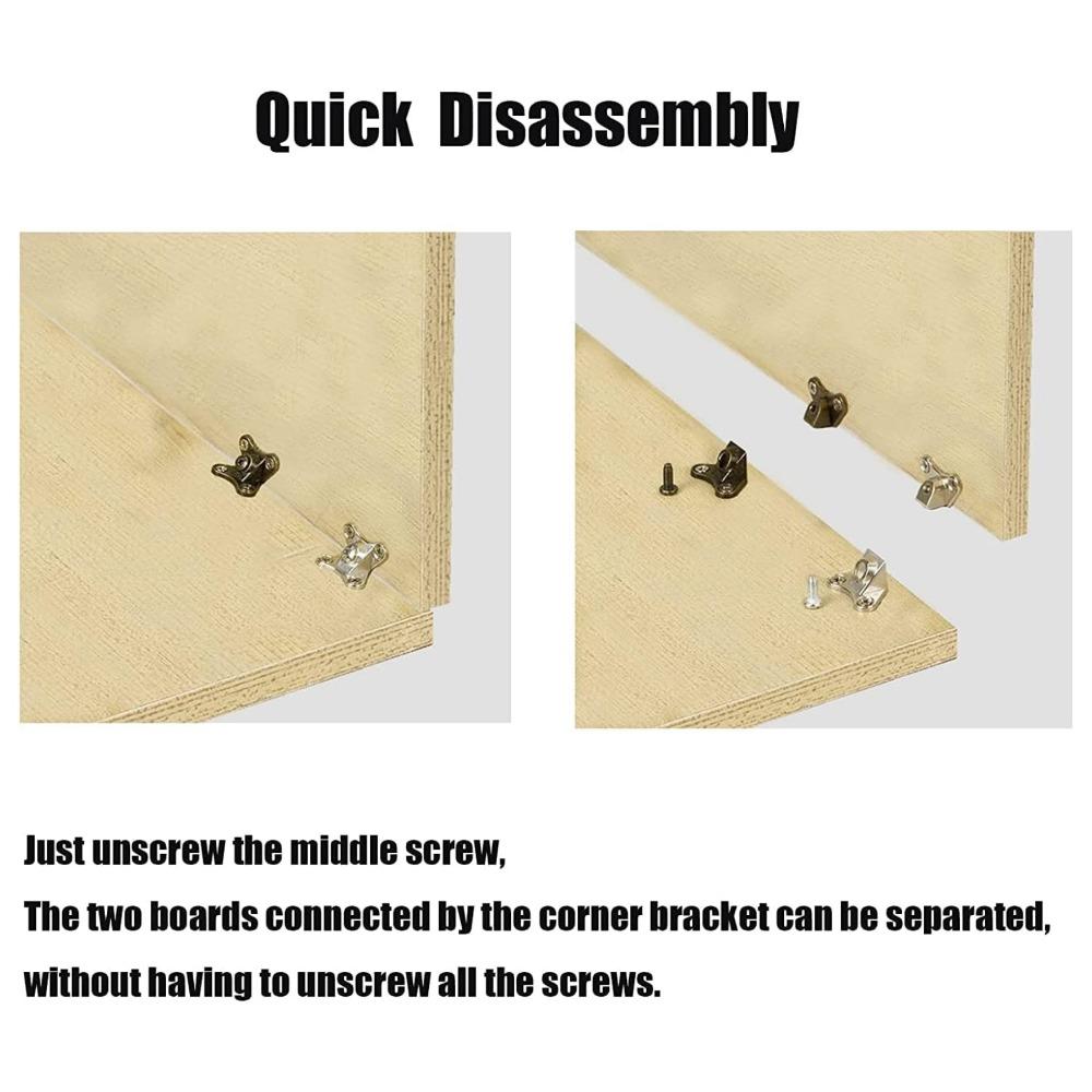 20Set-6Set Butterfly Corner Bracket with Screws Detachable Corner Brace L Shape Right Angle Metal Brace for Furniture Drawers