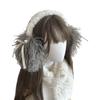 Bowknot Plush Ear Muffs for Cold Weather Fashion Ear Protective Ear Warmers Thick Furry Ear Muff for Women Skiing Hiking