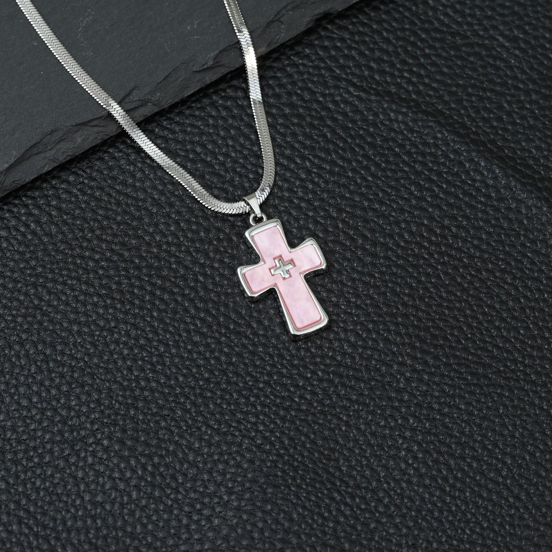 

Сладкий Крутой Дофаминовый Подвеска Двойной Крест Цепочка-лезвие Женская Осень Титановая сталь Дизайн Универсальная Цепочка для ключицы