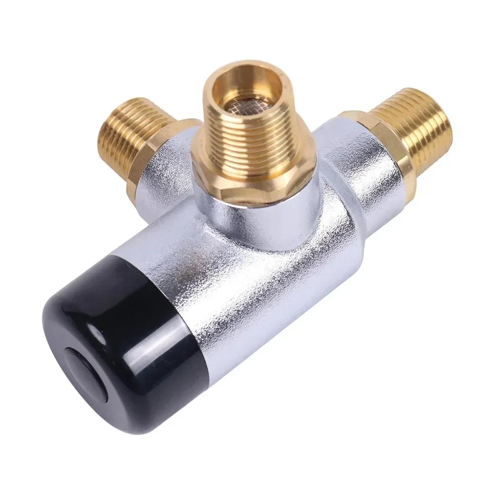 Brass Thermostatic Valve 1/2Inch 3 Way Control Temperature Regulation Thermostatic Mixing Valve For RV Water Heaters Temperature