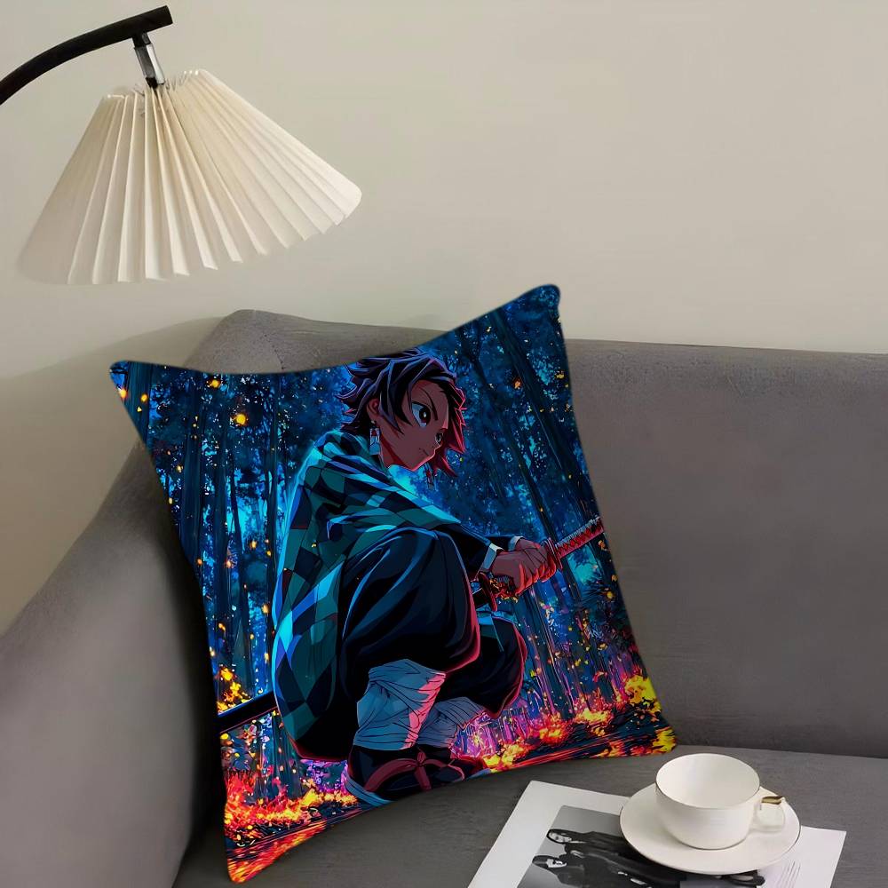

Demon Slayer K-Kamado-Tanjirou Pillow Gift Home Office Decoration Bedroom Sofa Car Cushion Cover Case 45x45 16x16Inch