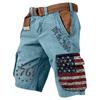 Men's Summer Printed Outdoor Shorts Men's Loose Multi-Pocket Shorts