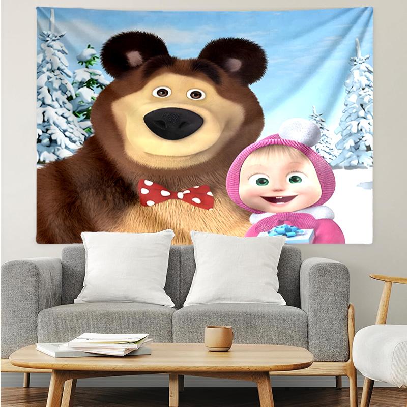 1PC Pink Flowers Sweetheart And Bear K-pop Music Group Tapestry Accessories for Bedroom,Livingroom, Dormitory Room Wall Decor Fan Birthday Gifts
