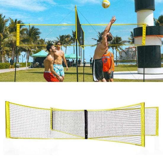 Taşınabilir Dış Mekan Plaj Dört Taraflı Çapraz Voleybol Spor Antrenman Oyunu Filesi