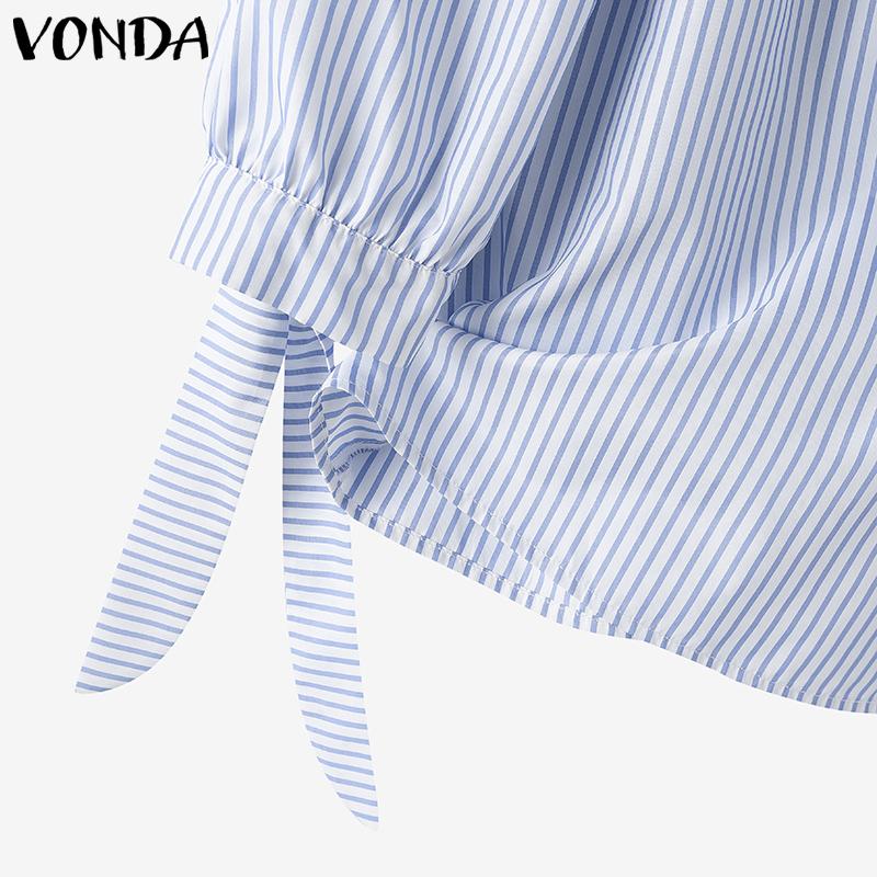 VONDA Women's One Shoulder Striped Top