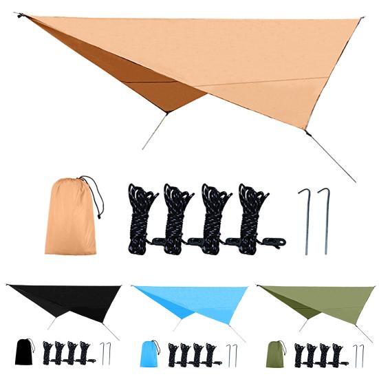 1 sada venkovního baldachýnu, bezpečný, vodotěsný, velký prostor odolný proti roztržení proti UV záření, postříbřený stan na kempování