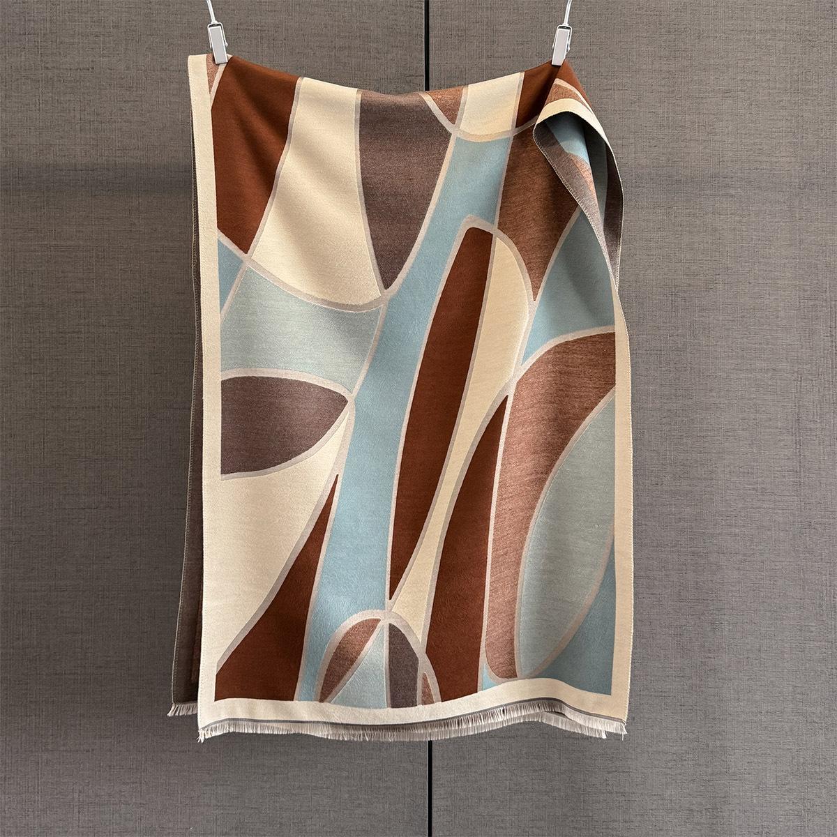 

Neck Warmer Scarf For Women Winter Thickened Tassel Pashmina Shawl Faux Cashmere Warps Autumn Fashion Print Elegant Blanket