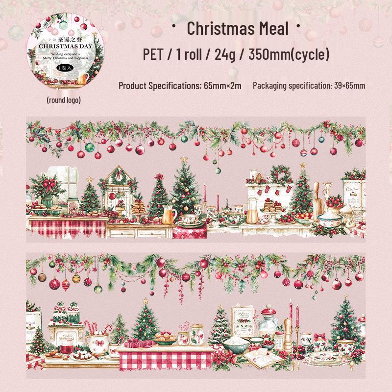 Tomato Girl Christmas Landscape PET Tape: Holiday Journal DIY Stickers