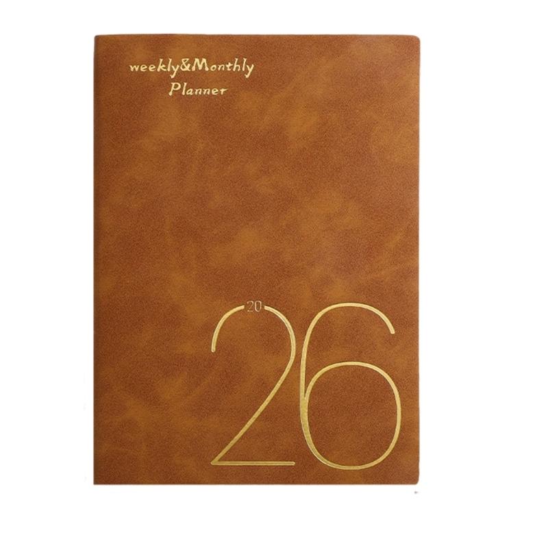 A 5 2026 Schedule Notebook Journaling Notebooks Leather Calendar Planner Monthly Planner for Home Office School Supplies