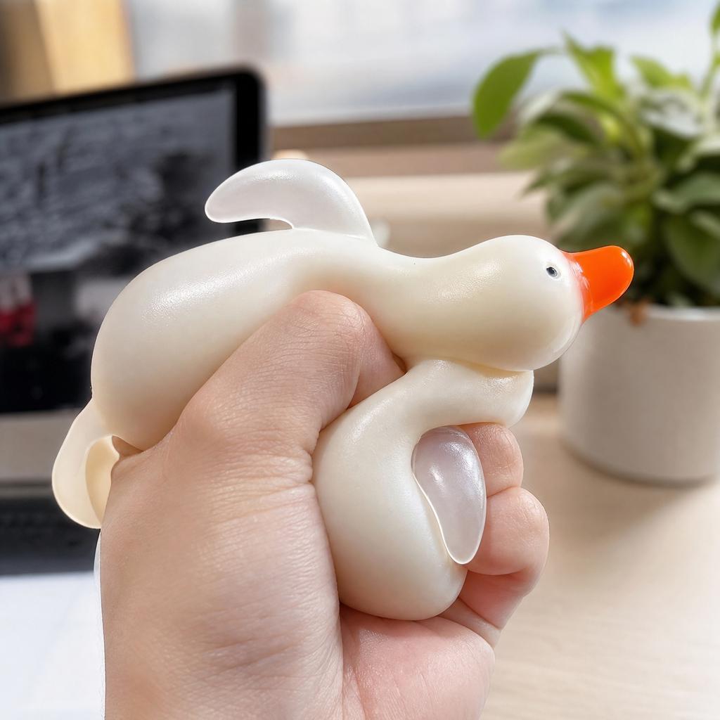 Squeeze Toy Duck Stress Relief Toy Temperature Sensitive Soft Squishy Animal Figure Sensory Fidget Toy for Adults and Kids Plastic Packaging Included