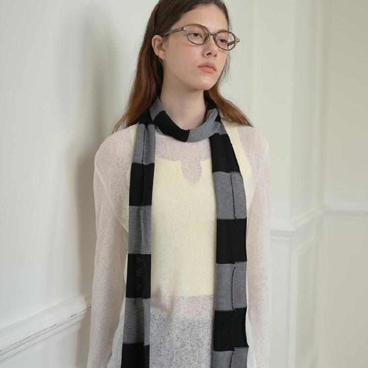 Stripe Pattern Scarf for Women Autumn Thin Scarves Female Camping Shopping Scarf
