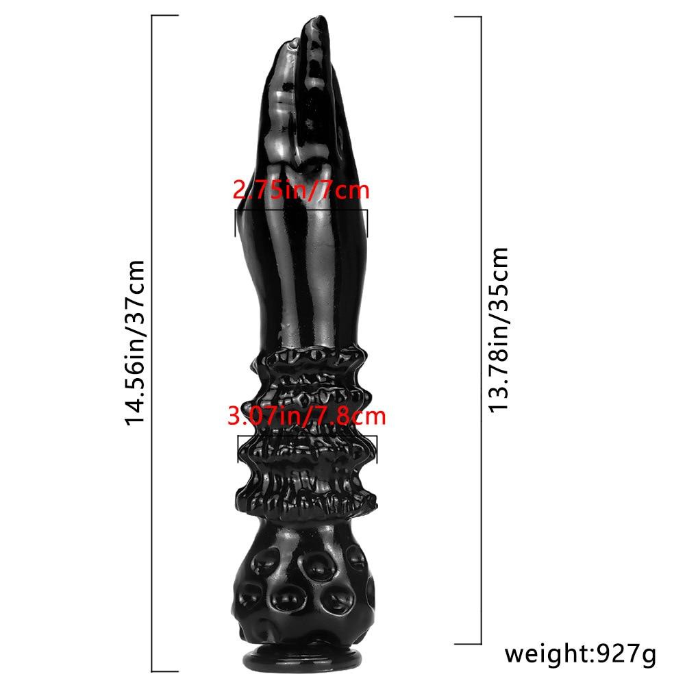 37CM BDSM Fisting Velká Černá Dospělá Sexuální Hračka XXL Dildo pro Anál Velká Péro Simulace Ruka Strapon Otrok Měkké Dildo