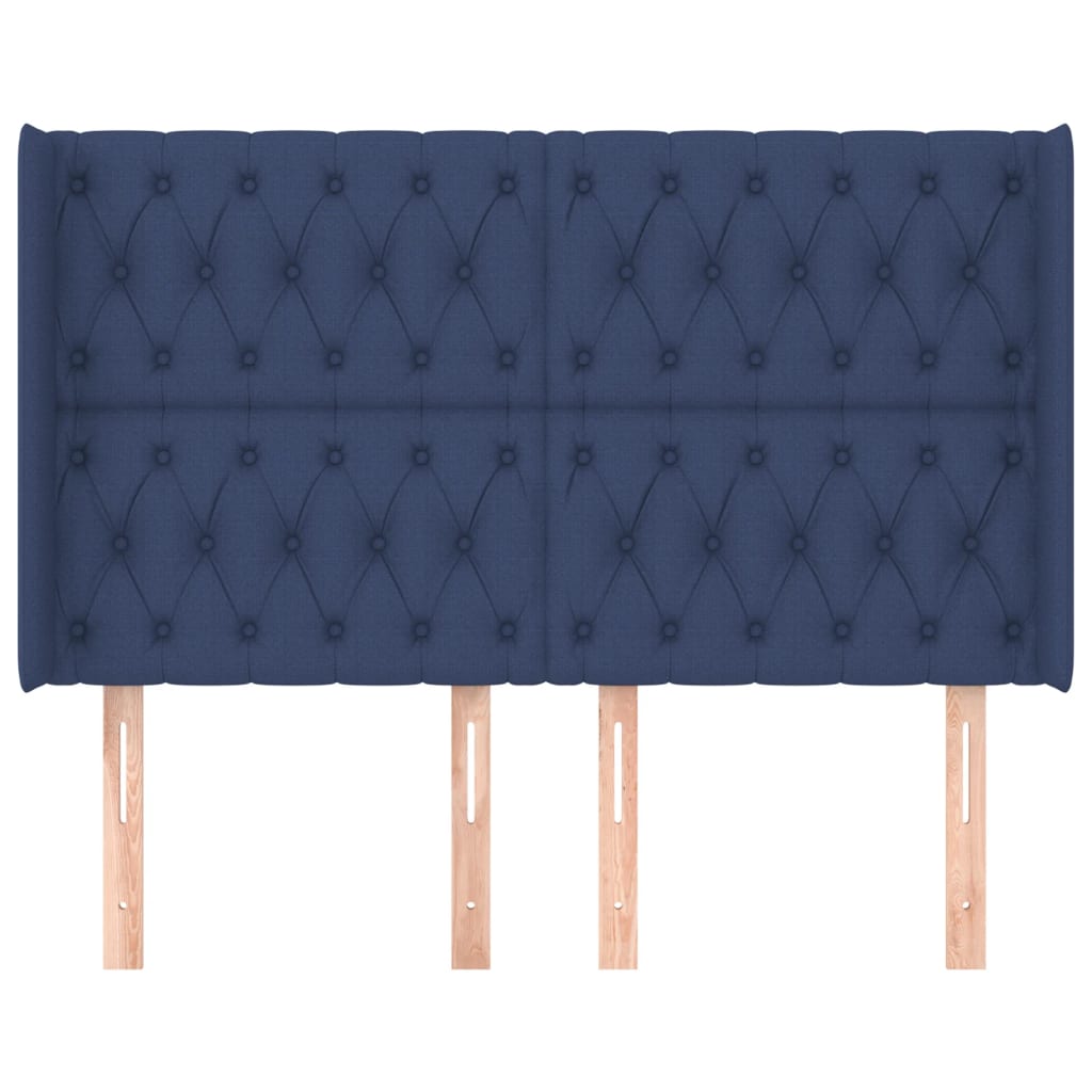 Vidaxl Wingback Headboard, Blue, 163X16X118/128 Cm, Fabric