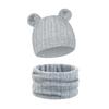 Reversible Infant Winter Hat Neck Warmer Combo Stretchy Cotton Blend 2 in 1 Baby Beanies Scarf Set for 8 to 36 Month Olds