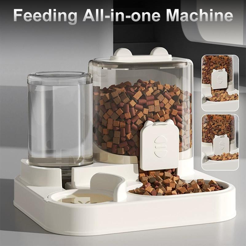 

AAA Cat Feeding All-in-one Machine Dog Cat Bowl with Water Dispenser Dog Food Automatically Circulates Cat Food and Pet Supplies белый