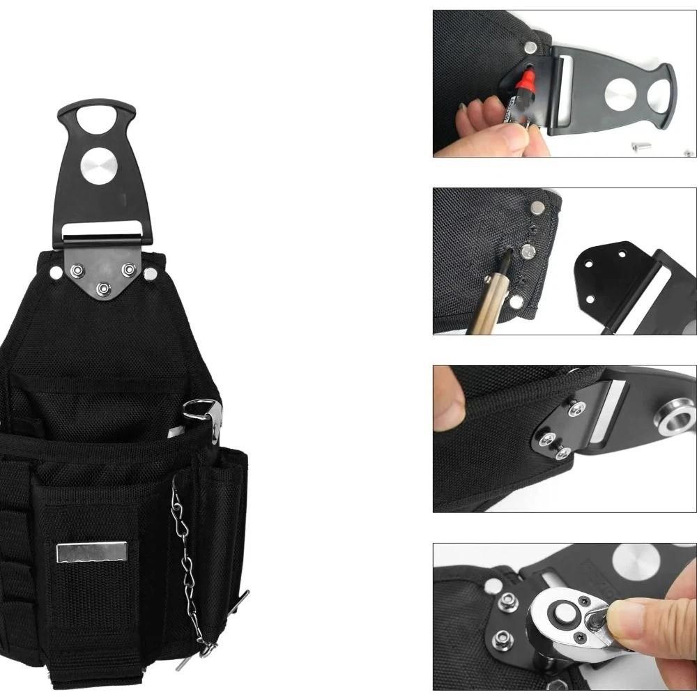 Solid Material Rotatable Quick Hang Hook Electrician Waist Belt Pouch Daily Repair Scenarios