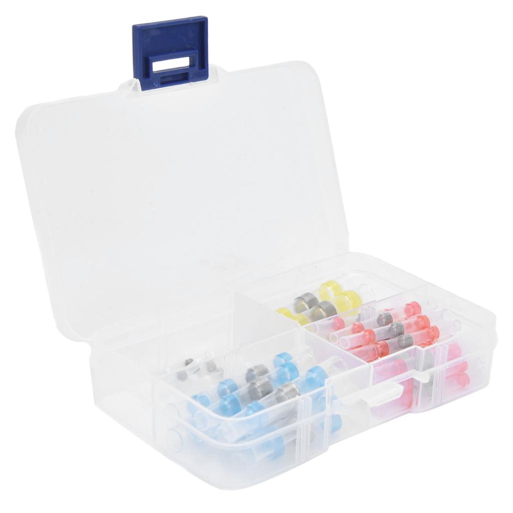 50pcs Waterproof Wire Connectors Bendable Marine Grade Insulated Electrical Wire TerminalsWhite 10 Red 23 Blue 12