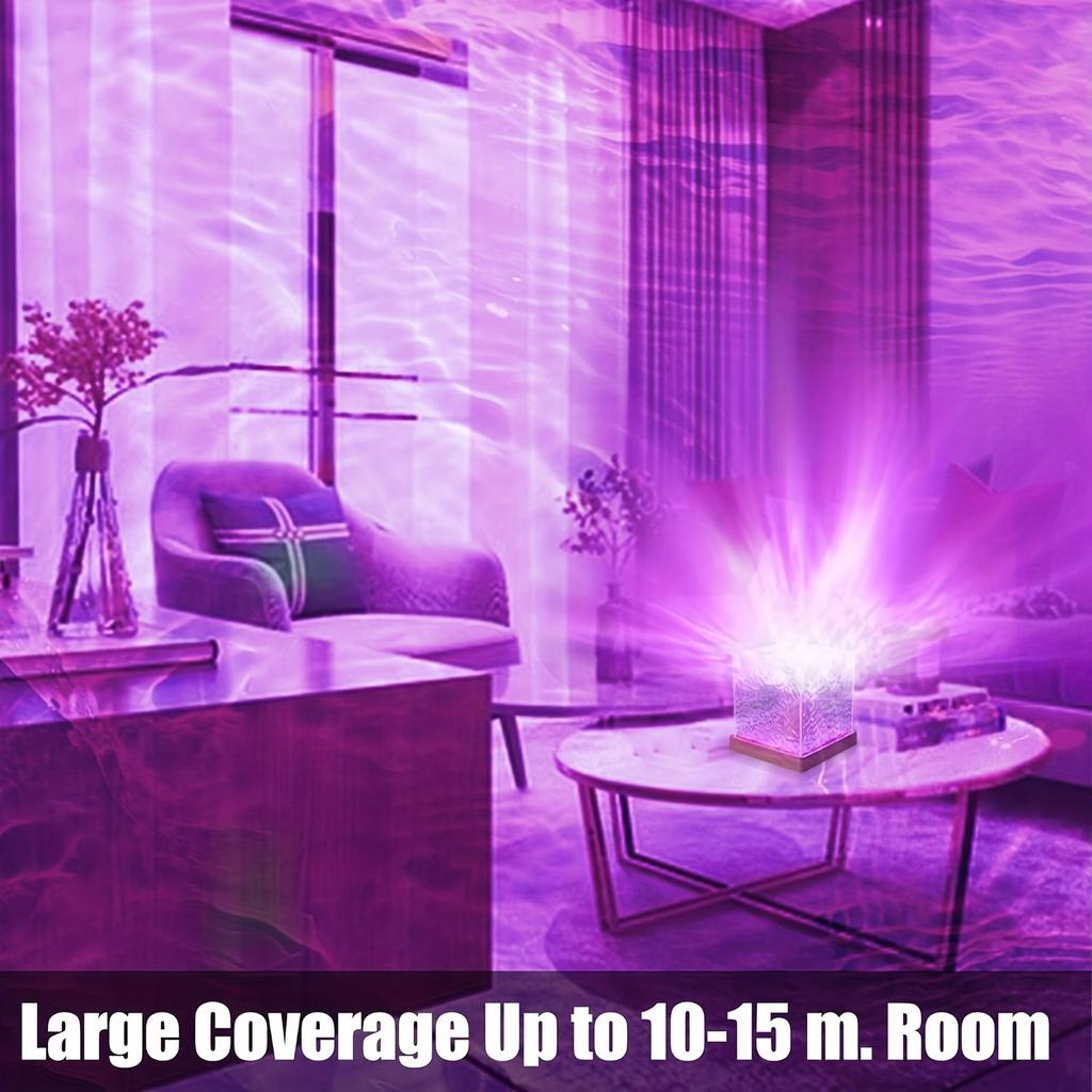 Northern Lights Ocean Wave Projection Light, 16 Color Gradual Change Rotating Flame Water Light, Wave Night Light with Remote Control