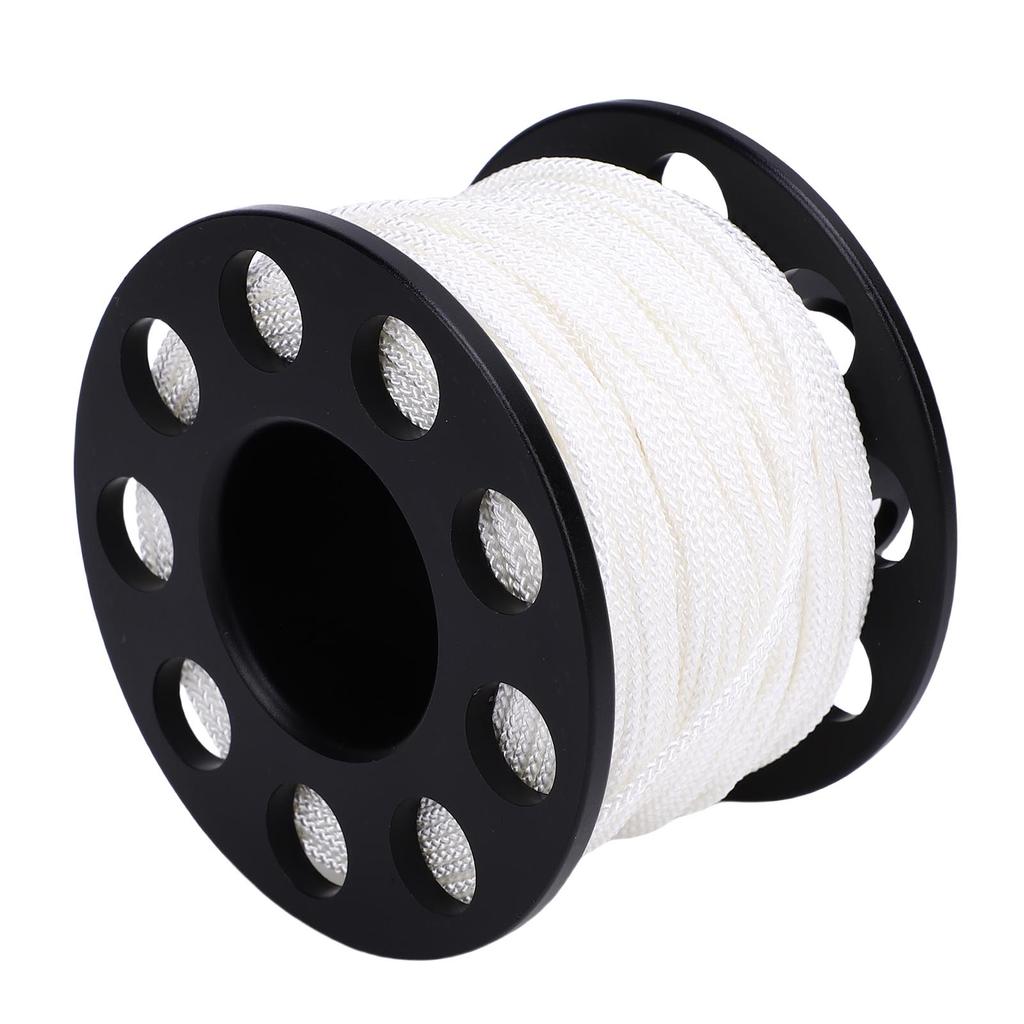 Scuba Diving Finger Spool Reel with 131.2ft White Line 90mm Double End Clamp Compact Dive Reel for Cave Wreck Technical