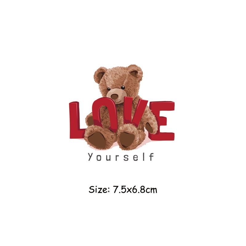 Coole Bären Patch für Kleidung Tier Pirnt Kleidung Aufkleber Diy Parches Ropa T-Shirt Hoodies Hitzepresse Applizierte Eisen auf Patches