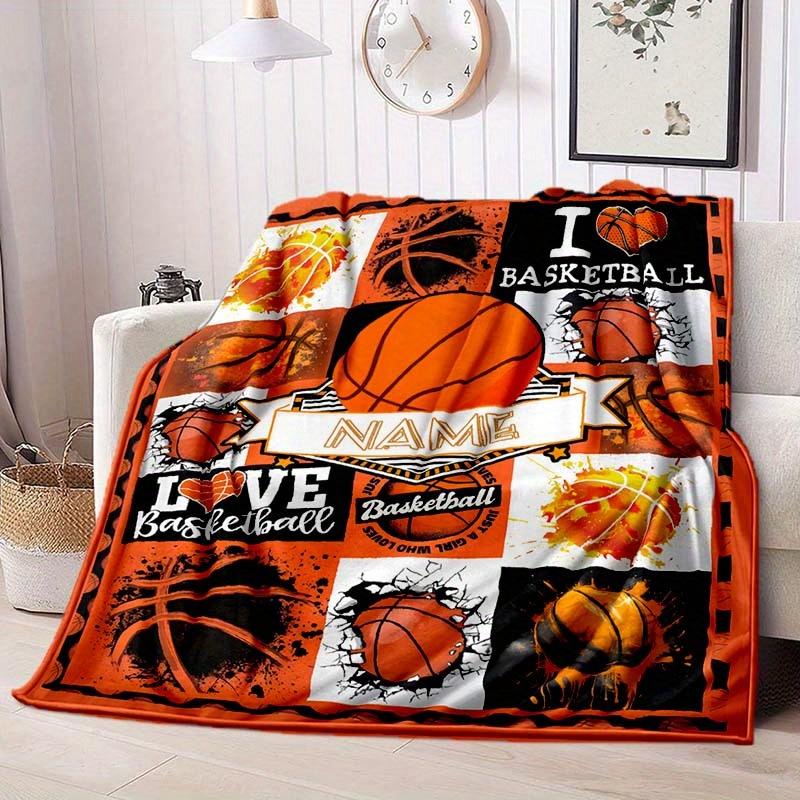 Basketball Enthusiast Customize Your Name Blanket Warm Comfortable And Soft Blankets Are Suitable For Home Chairs Office Sofas Sofas Office Camping